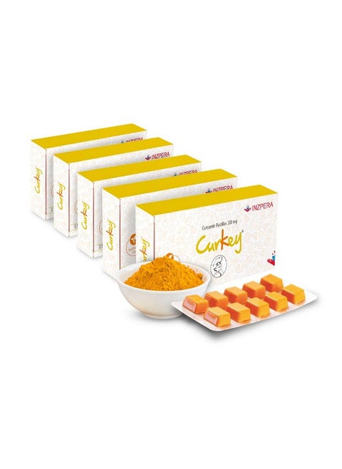 Pastilles For Quick Relief From Sore Throat From Natural Curcumin Extract From Turmeric | Sugar Free Tablets, Mint Flavour, (Pack Of 5)
