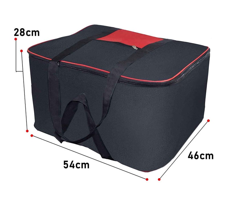 Unicrafts Underbed Storage Bag Moisture Proof Cloth Organiser Nylon Big Underbed Storage Bag with Zippered Closure and HandleBlack Red 54x46x28cm 4 - Image 5
