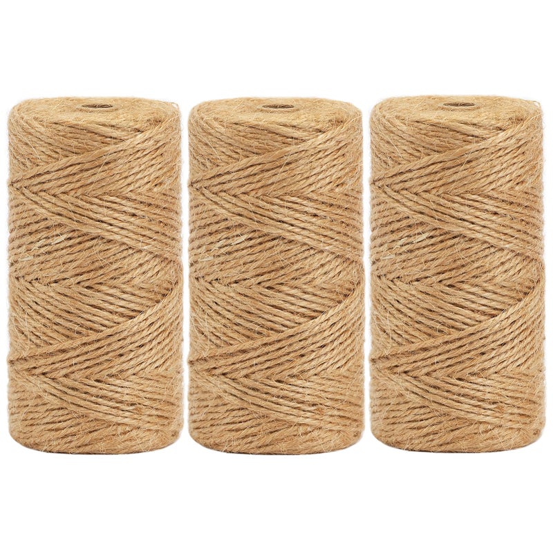 tenn well 2mm Jute Garden String 300m Long Natural Jute Twine Brown String for Gift Wrapping Gardening Floristry and Crafts Decoration