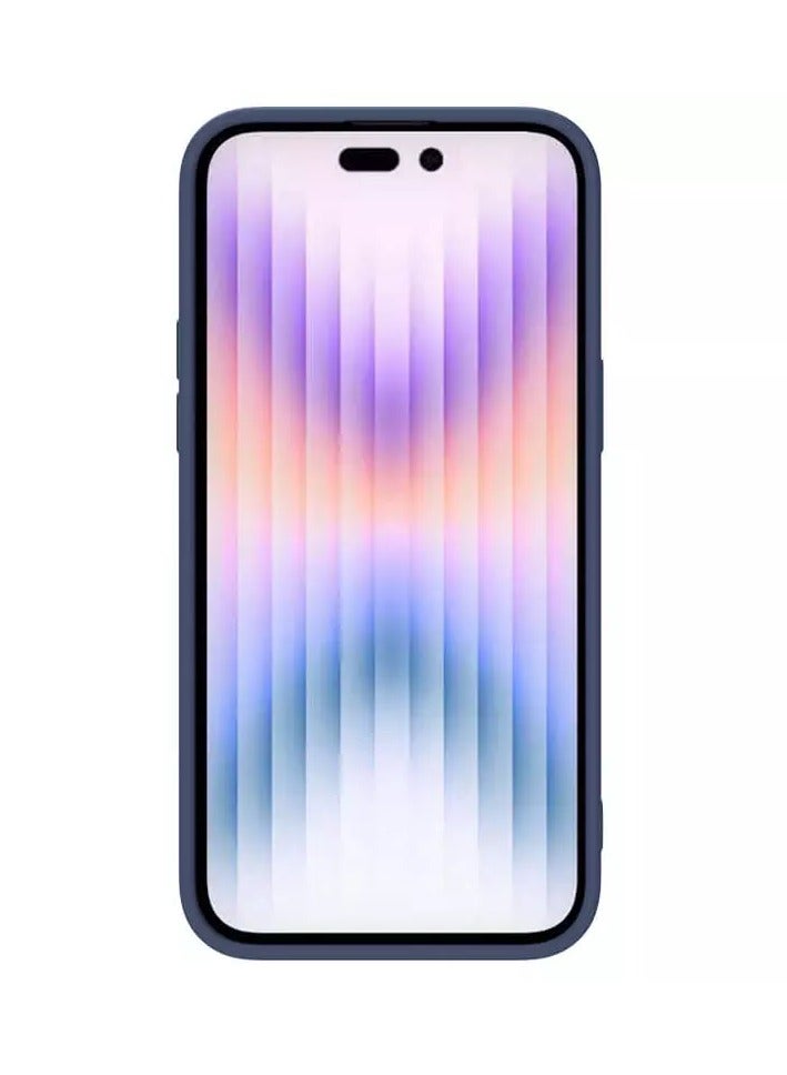 NILLKIN CamShield Silky Case for Apple iPhone 15 Pro (6.1") - Soft Liquid Silicon with PC Finish, Camera Slider, and Inner Microfiber - Blue - Image 2