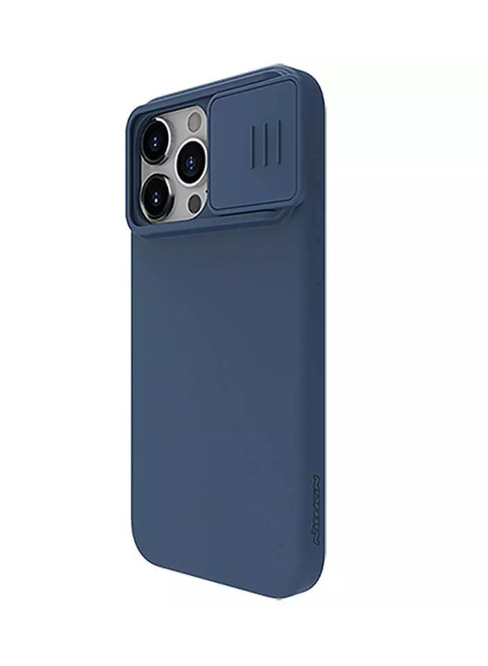 NILLKIN CamShield Silky Case for Apple iPhone 15 Pro (6.1") - Soft Liquid Silicon with PC Finish, Camera Slider, and Inner Microfiber - Blue - Image 4