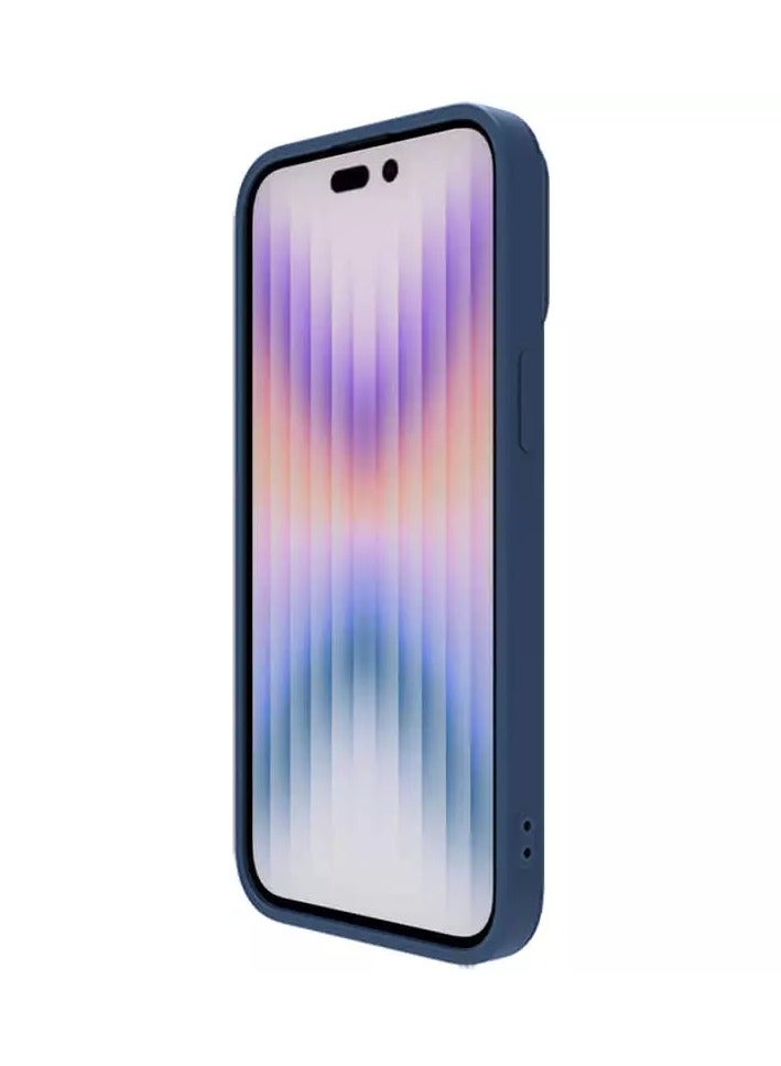 NILLKIN CamShield Silky Case for Apple iPhone 15 Pro (6.1") - Soft Liquid Silicon with PC Finish, Camera Slider, and Inner Microfiber - Blue - Image 5
