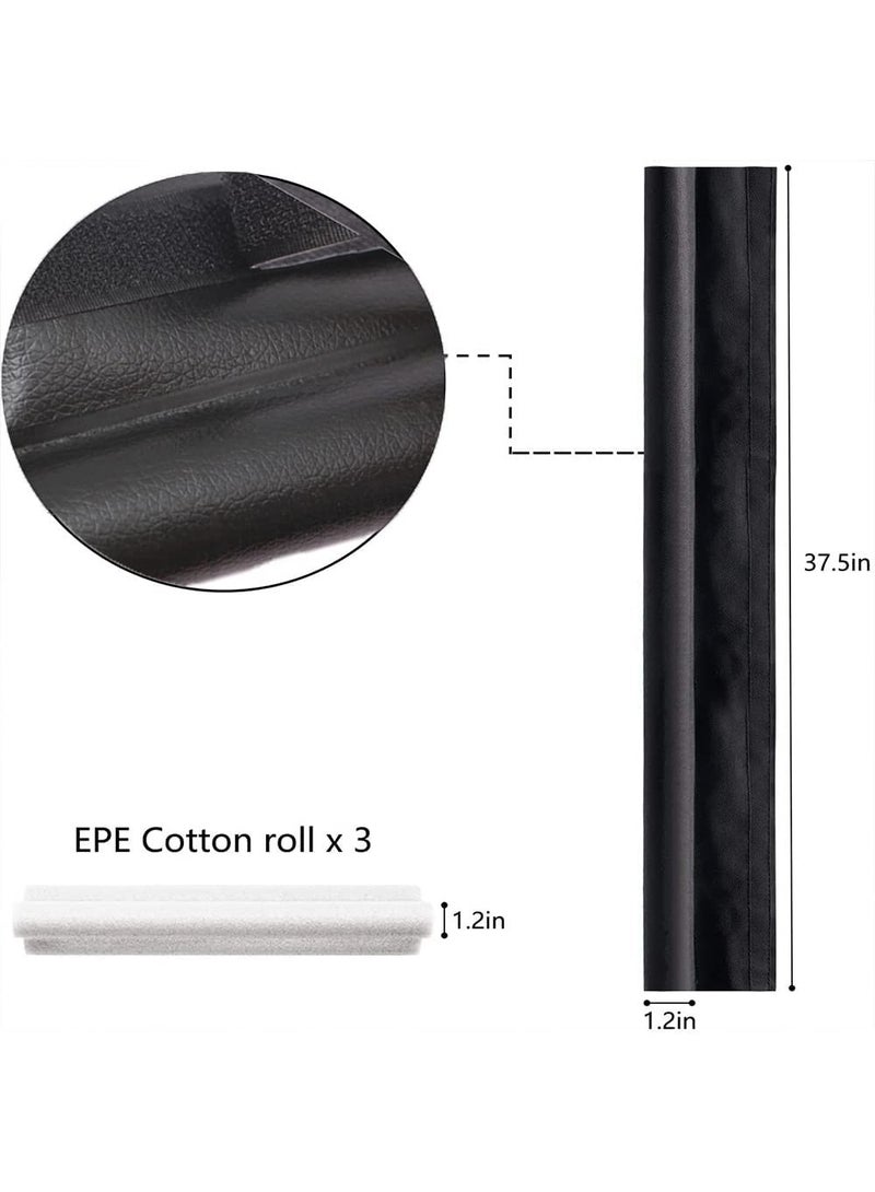 Arabest Door draft stopper, under door draft stopper door seal soundproofing, adjustable door sweep bottom seal plug weather strip for exterior interior doors, 96cm (black) - Image 2