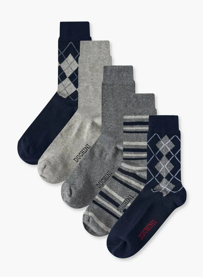 دوتشيني Pack Of 5 Crew Length Cotton Socks
