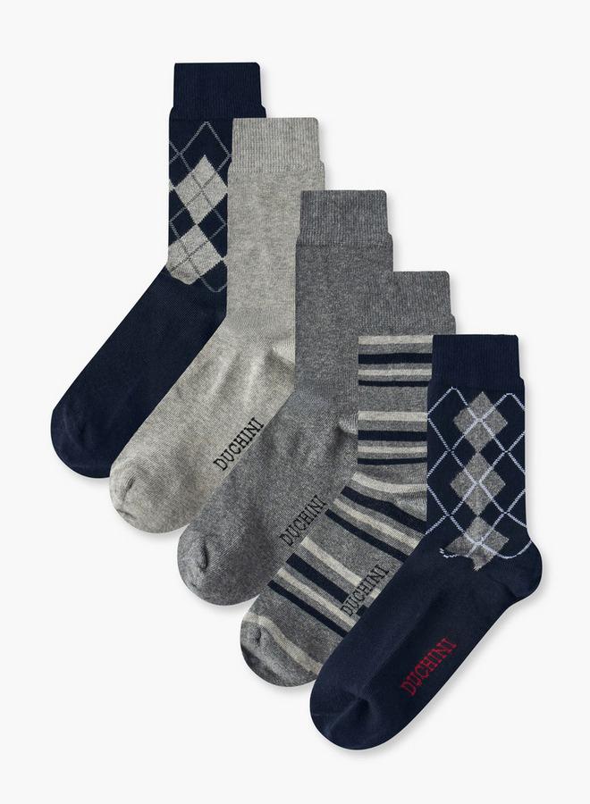 DUCHINI Pack Of 5 Crew Length Cotton Socks - Image 1