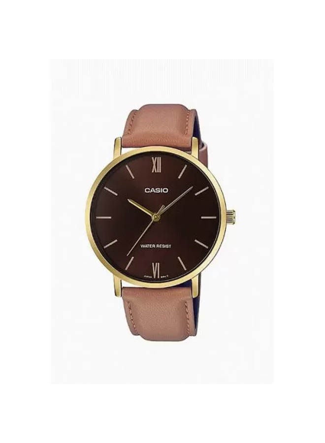 كاسيو ساعة يد من جلد بعقارب MTP-VT01GL-5BUDF - Image 1