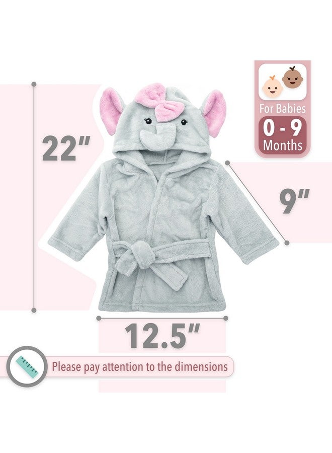Mr. Pen Mr. Pen- Baby Animal Face Robe, Unisex, 0-9 Month, Plush Baby Robe, Animal Face Robe, Baby Bathrobe, Elephant Bathrobe Baby, Baby Bath Robe, Hooded Baby Towels, Baby Robes, Baby Bath Towel  - Image 1