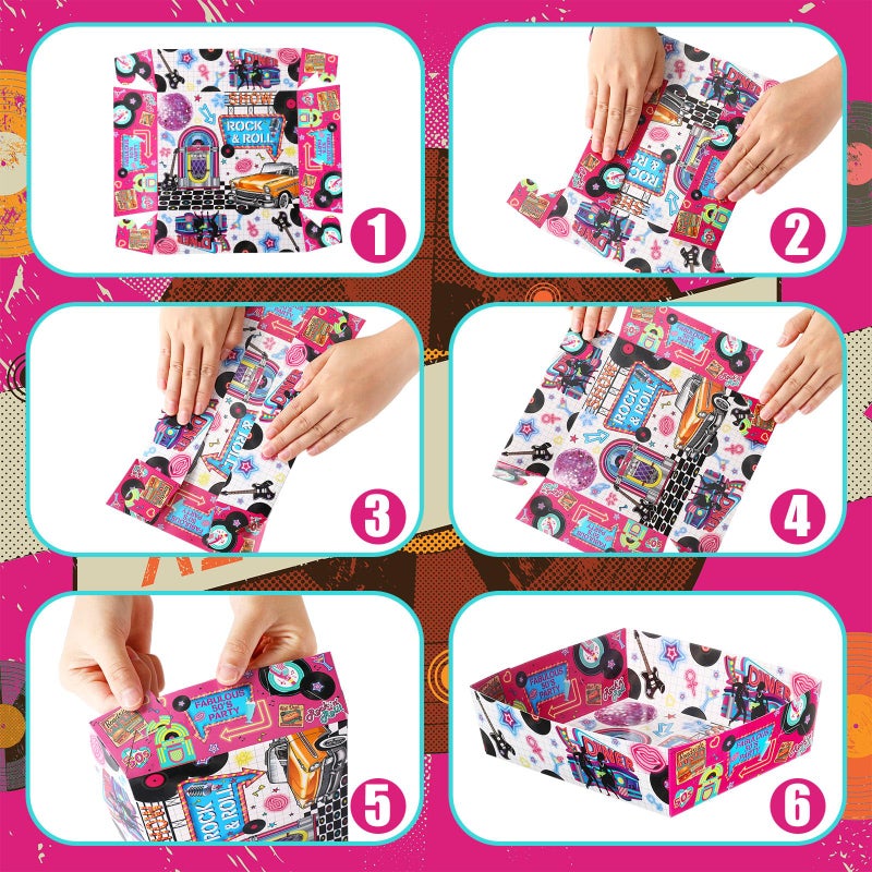 Layhit 36 Pcs 1950s Party Supplies 5 lb Food Boats Large Paper Serving Trays Burger Fries Hot Dog Taco BBQ Popcorn for Rocking Music Sock Hop Birthday 1950s Theme Party - Image 5