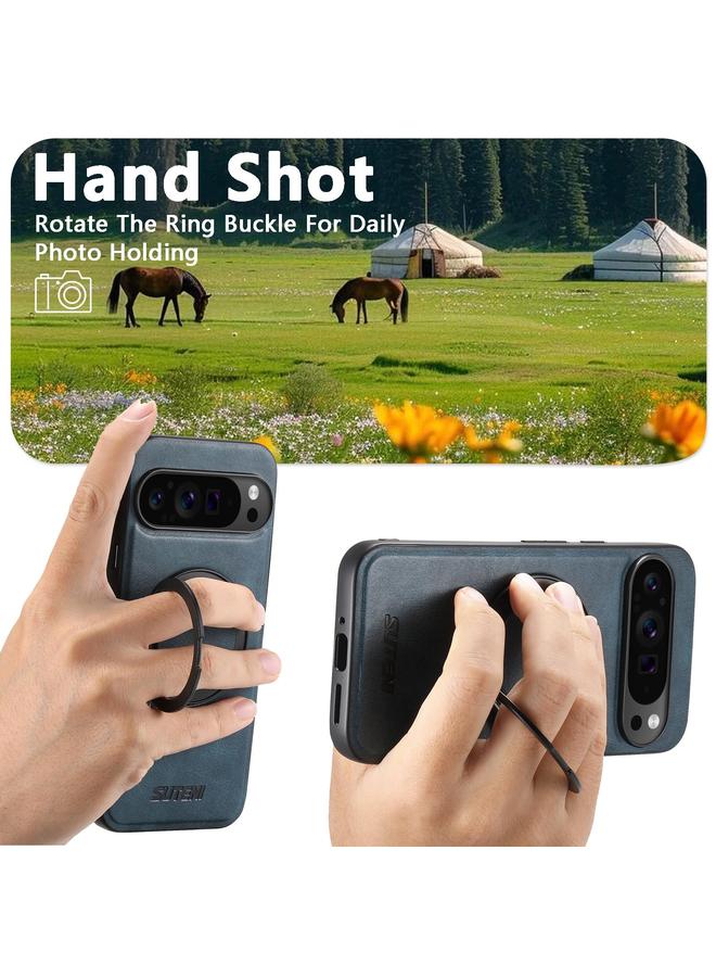 Suteni Case For Google Pixel 7 Pro G3 G3 Oil Wax 360 Rotation Holder MagSafe Back Phone Case - Image 5