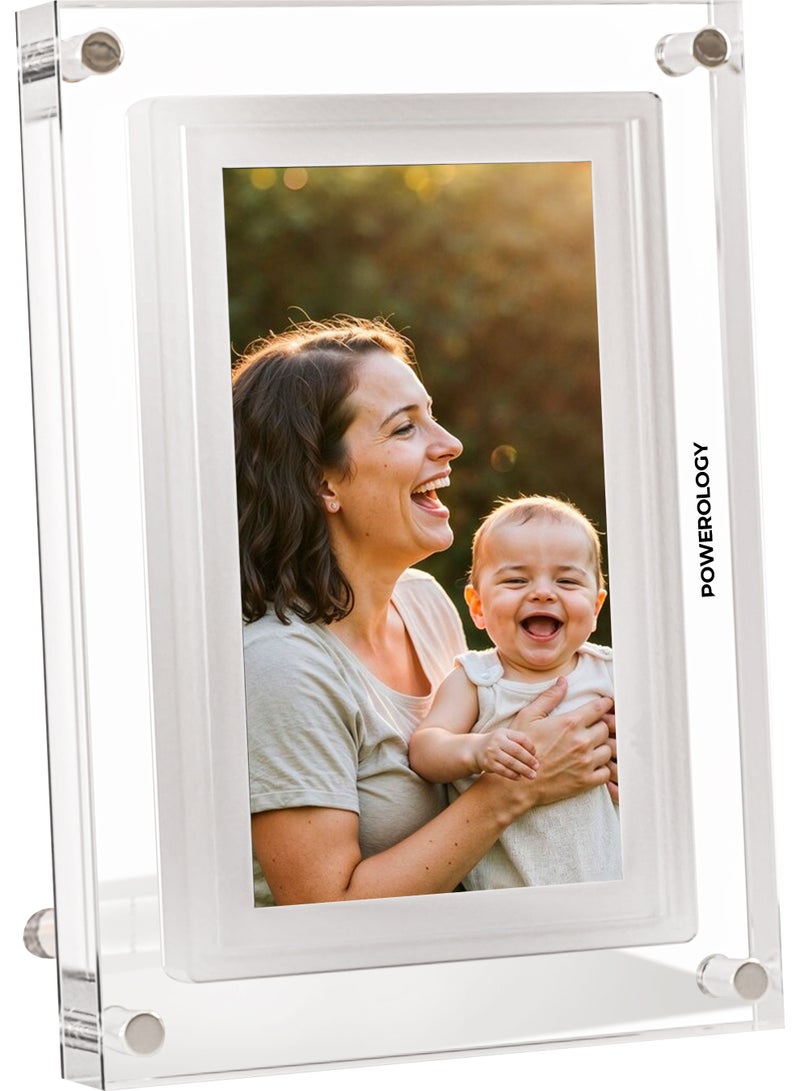 Powerology 10 inch Smart Frame Digital Photo Display / Wireless Instant Sharing / Smart Photo Centering / Touch Frame Display / Work with Frameo APP / Wireless Sharing Picture to the Frame - White - Image 4