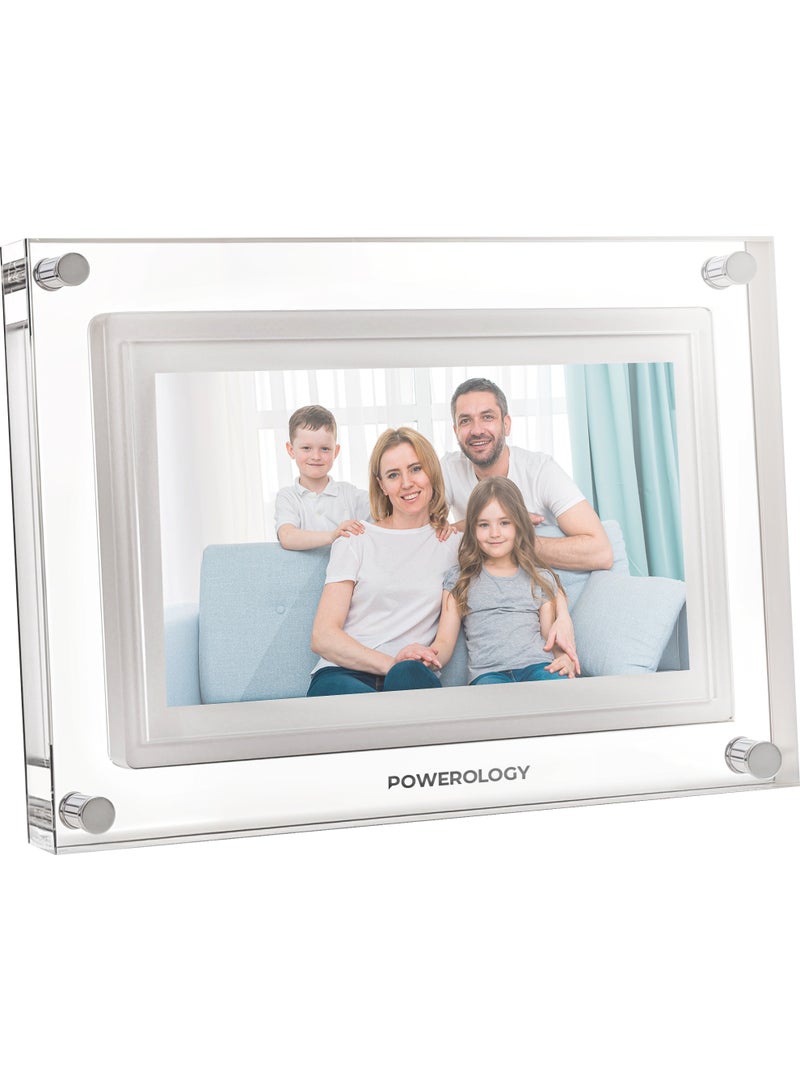 Powerology 10 inch Smart Frame Digital Photo Display / Wireless Instant Sharing / Smart Photo Centering / Touch Frame Display / Work with Frameo APP / Wireless Sharing Picture to the Frame - White - Image 5