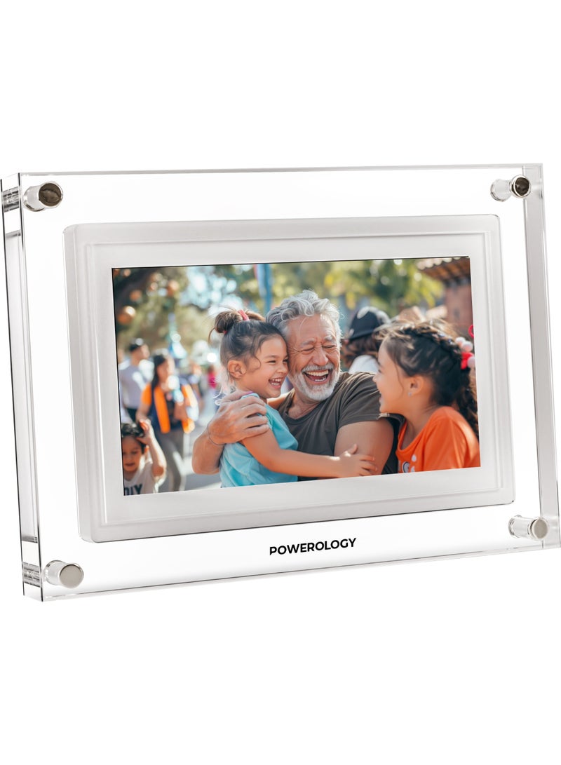 Powerology 10 inch Smart Frame Digital Photo Display / Wireless Instant Sharing / Smart Photo Centering / Touch Frame Display / Work with Frameo APP / Wireless Sharing Picture to the Frame - White - Image 3