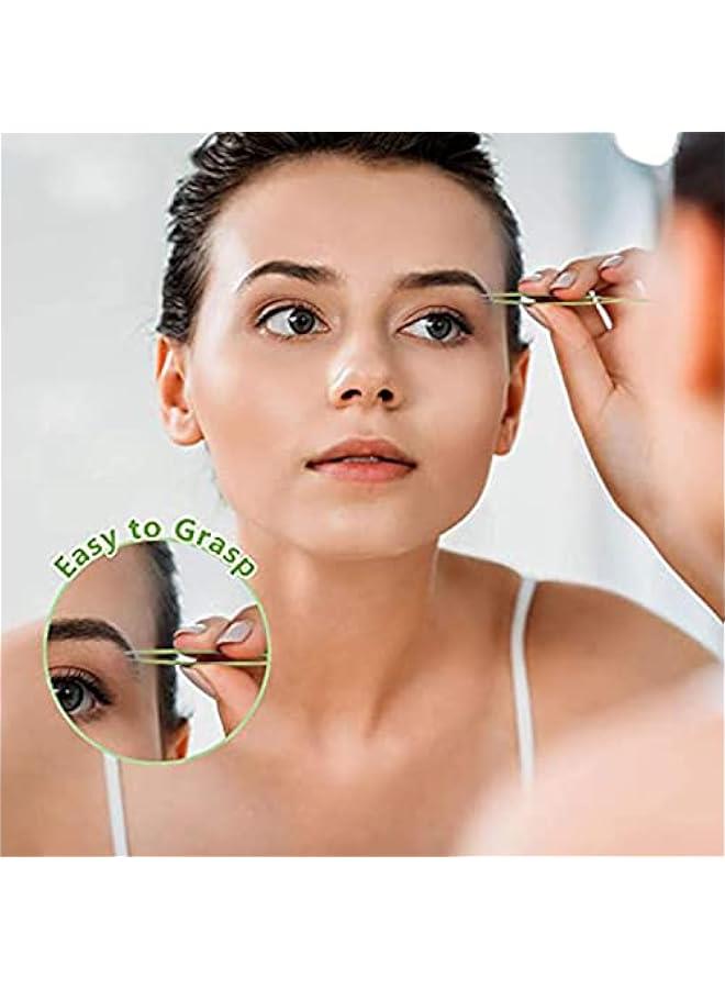 BWSJ Precision Stainless Steel Tweezers Set for Ingrown Hair Blackhead and Splinter Removal  3  Eyebrow Tweezers Kit - Image 3