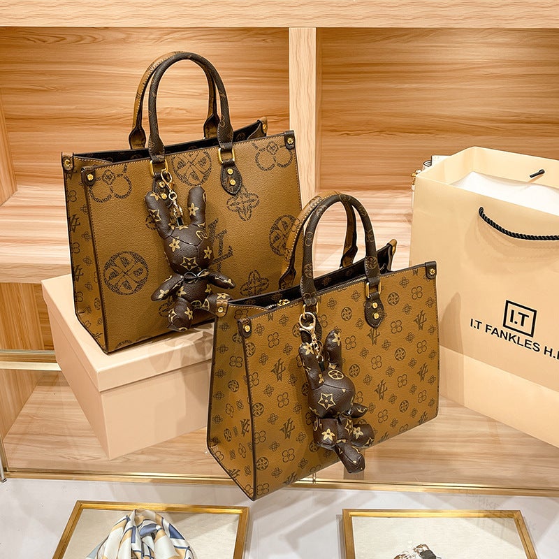 Fengchao Genuine Leather Tote Bag for Women 2025, Large Capacity, Crossbody & Shoulder Bag - Image 1