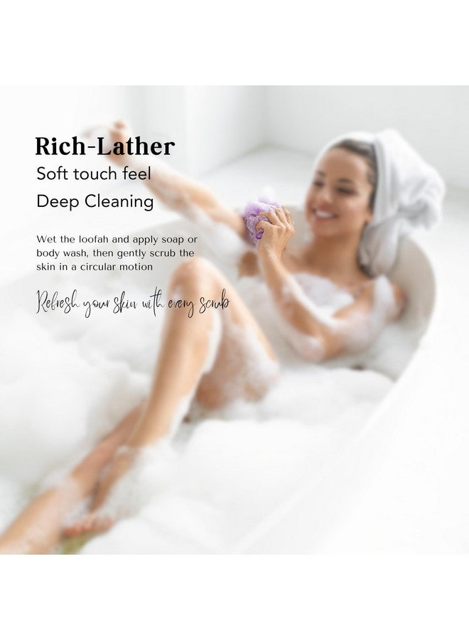 Caredone Body Scrubber & Shower Loofah Sponge | Loofah is for Men, Women, and Kids| Round Sponge Loofah (Puprle Pack of 3) - Image 5