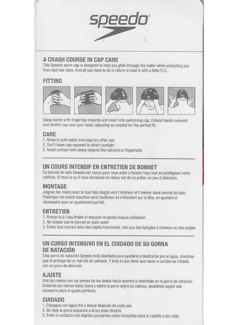 speedo Solid Silicone Dome Swim Cap - Pink, One-Size Stretch Fit - Made in the Thailand - Image 4