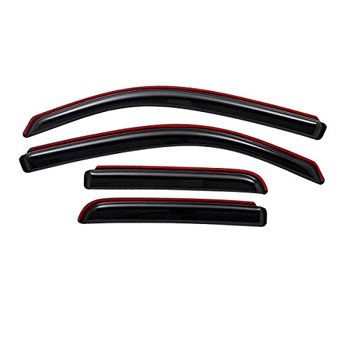 Lightronic غطاء نافذة أوتوماتيكي لسيارة لايتيرونيك، متين للغاية، قابل للتثبيت في القناة، يناسب نيسان روج 2014-2020 (لا يشمل طراز روج سبورت)، حماية من الأشعة فوق البنفسجية، واقي مطر، واقي ريح أصلي، بدون حفر، دخاني داكن، 4 قطع - Image 3