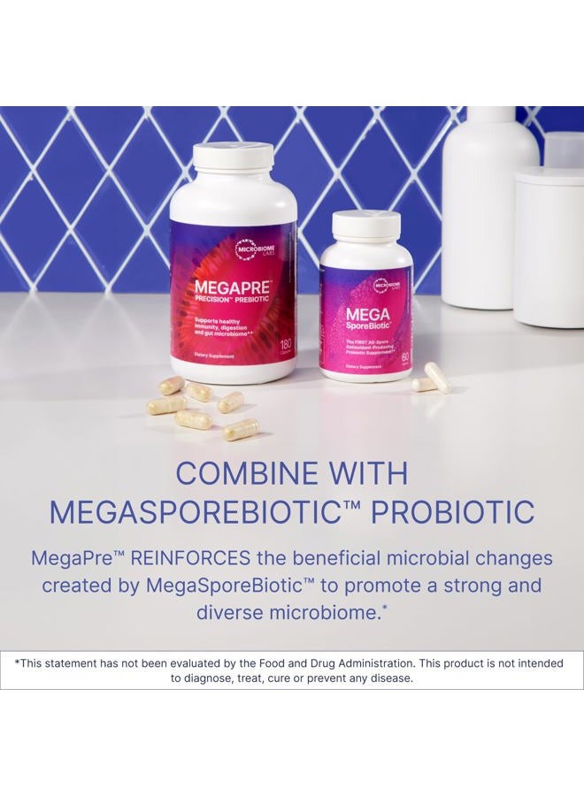 Microbiome Labs ميجا بري بروبيوتيك بليند - ألياف أوليغوساكاريد المختبرة سريرياً لدعم صحة المناعة والهضم وحاجز الأمعاء - مكمل بروبيوتيك للنساء والرجال (180 كبسولة) - Image 5