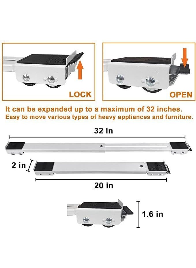 DS ENTERPRISE - Heavy Furniture Lifter Mover Tool Set - Moving Roller Wheel Set Easy and Safe Shifting Slider Tool Furniture Rollers for Washing Machines, Fridge, Sofa, Almirah, Adjustable Space Tools Heavy Objects - Image 1