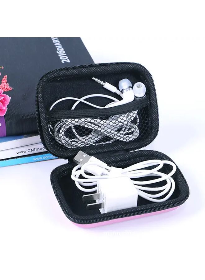 Sky Blue Portable Earphone Case Heavy Duty Zipper Storage Bag Tech Organizer for Headphones Earbuds - Image 1
