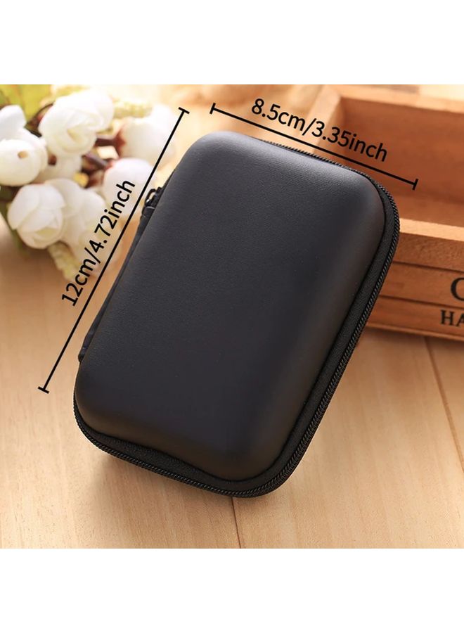 Sky Blue Portable Earphone Case Heavy Duty Zipper Storage Bag Tech Organizer for Headphones Earbuds - Image 3