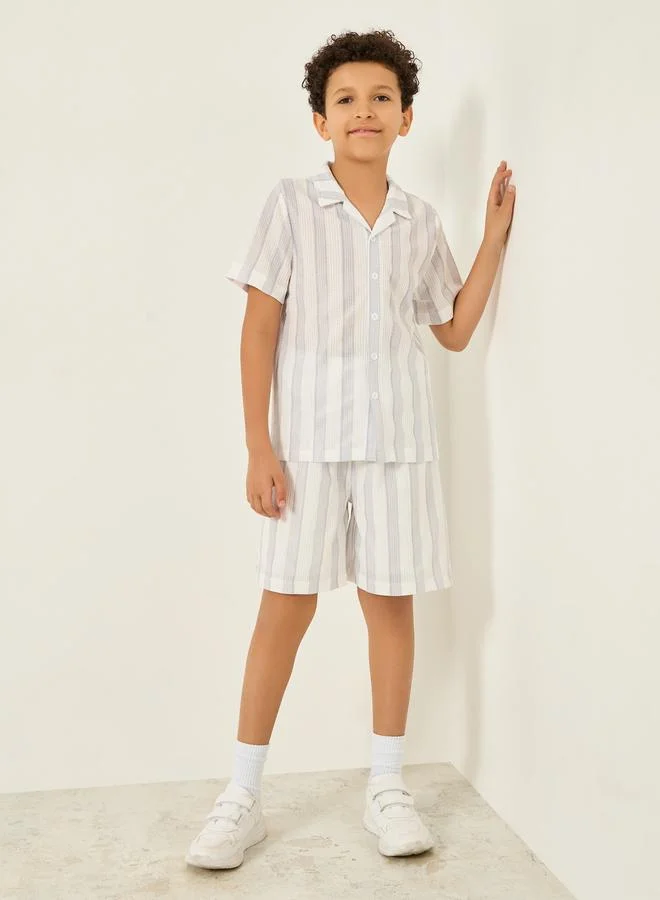 Styli Kids Striped Knit Shorts