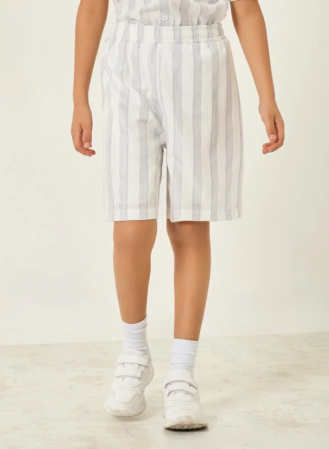 Styli Kids Striped Knit Shorts