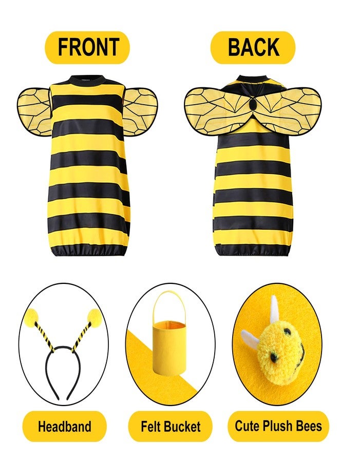 DECOHS Halloween Queen Bee and Beekeeper Costume, Halloween Cosplay Bees Beekeeping Suit Outfit for Halloween Party Dress Up, Black & Yellow, One size - Image 3