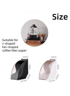 NOVOLAN NOVOLAN Coffee Filter Paper Box, Acrylic Dustproof Coffee Bar Filter Storage Holder, Fits V-Shape & Fan-Shape Filters, Moisture-Proof, Large Capacity Holds 200 Filters, Comes 40 Coffee Filters (white)  - Image 2
