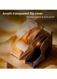NOVOLAN NOVOLAN Coffee Filter Paper Box, Acrylic Dustproof Coffee Bar Filter Storage Holder, Fits V-Shape & Fan-Shape Filters, Moisture-Proof, Large Capacity Holds 200 Filters, Comes 40 Coffee Filters (white)  - Image 4