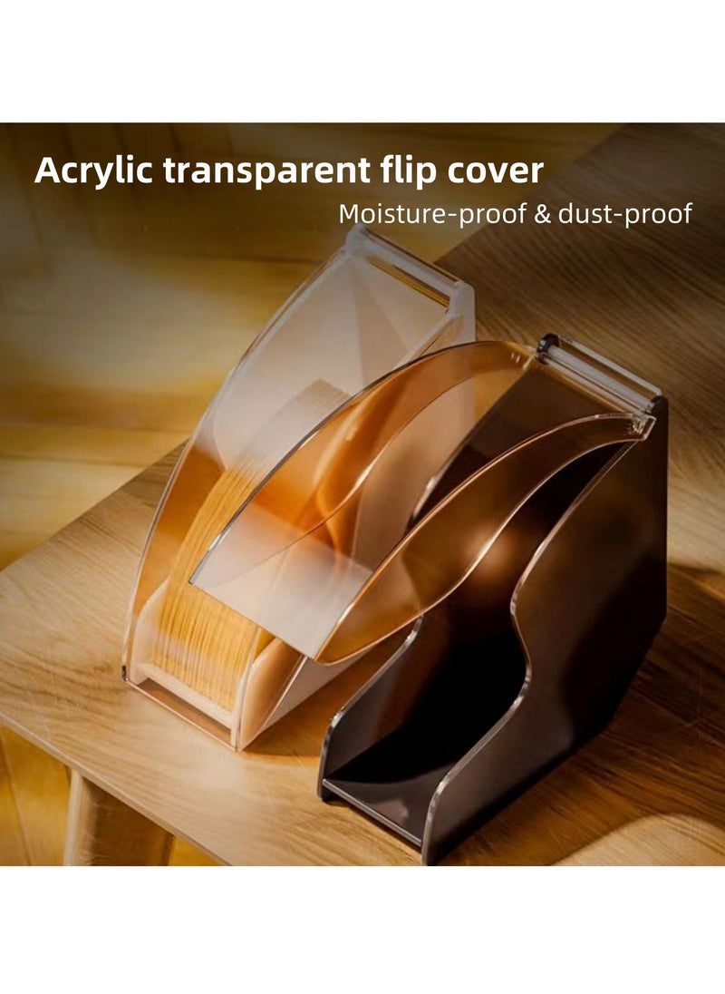 NOVOLAN - NOVOLAN Coffee Filter Paper Box, Acrylic Dustproof Coffee Bar Filter Storage Holder, Fits V-Shape & Fan-Shape Filters, Moisture-Proof, Large Capacity Holds 200 Filters, Comes 40 Coffee Filters (white) - Image 1