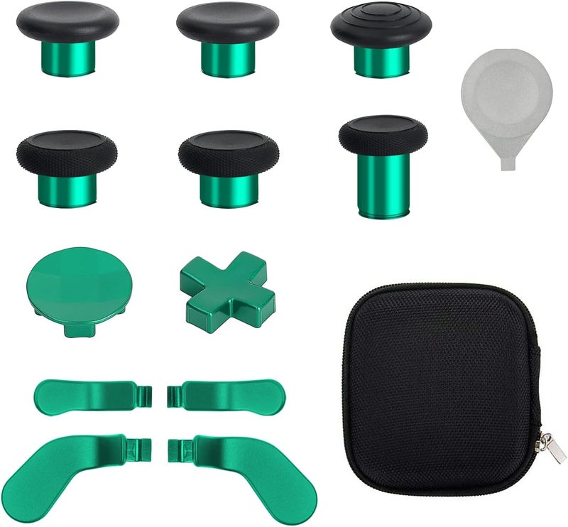 marspell 13 in 1 Metal Thumbsticks for Xbox One Elite Series 2 Controller, Elite Series 2 Core Controller Accessories Replacement Parts, Metal Mod 6 Swap Joysticks, 4 Paddles, 2 D-Pads, 1 Tool(Green) - Image 1