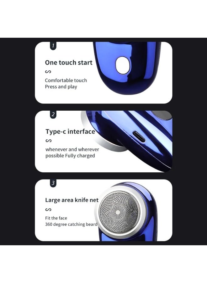 إيه جي دي ماكينة حلاقة كهربائية صغيرة محمولة دوارة، سهلة الاستخدام، وقابلة لإعادة الشحن موديل (SQ-210) أزرق - Image 4