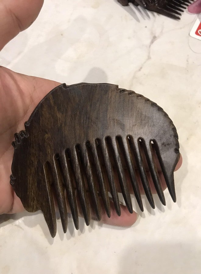 Handicraftviet Hand-Carved Wooden Hair Comb, Wooden Viking Comb for Men's Hair, Beard, and Mustache, Unique for Dad; Viking Gifts for Dad and Grandpa - Dragon comb - Image 3