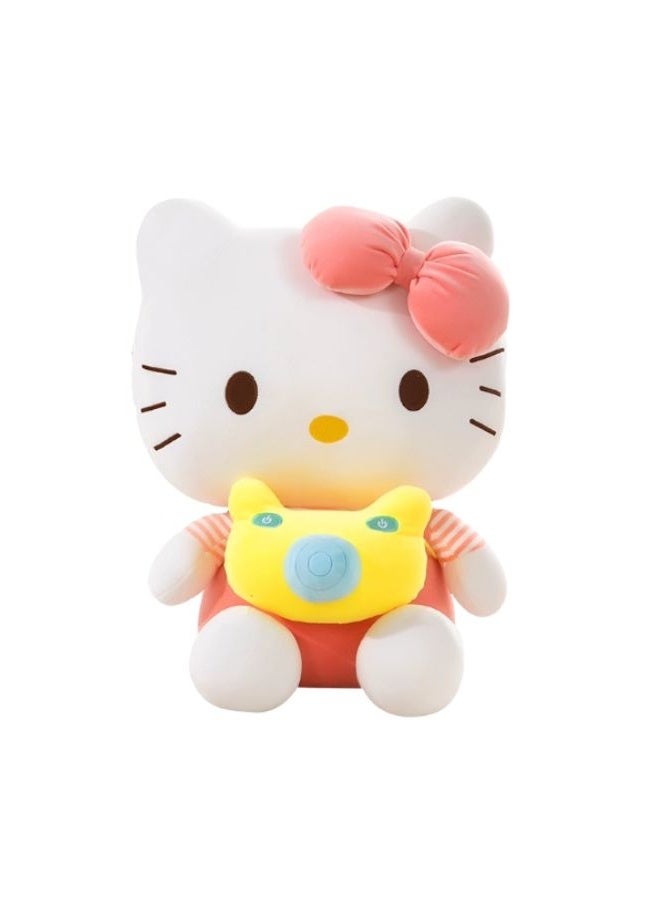 سانريو لعبة محشوة هالو كيتي مع حقيبة كتف صفراء – دمية ناعمة - Image 1