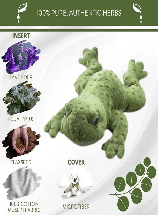 Sonoma Lavender وسادة سونوما للعلاج بالروائح العطرية القابلة للتسخين في الميكروويف برائحة الخزامى، دمية فريدي ضفدع شجرة الأوكالبتوس القطيفة، معطرة بالأوكالبتوس مع غطاء قابل للإزالة والغسل - Image 4
