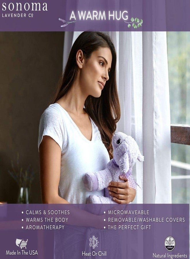 Sonoma Lavender وسادة سونوما للعلاج بالروائح العطرية القابلة للتسخين في الميكروويف برائحة الخزامى، دمية فريدي ضفدع شجرة الأوكالبتوس القطيفة، معطرة بالأوكالبتوس مع غطاء قابل للإزالة والغسل - Image 2
