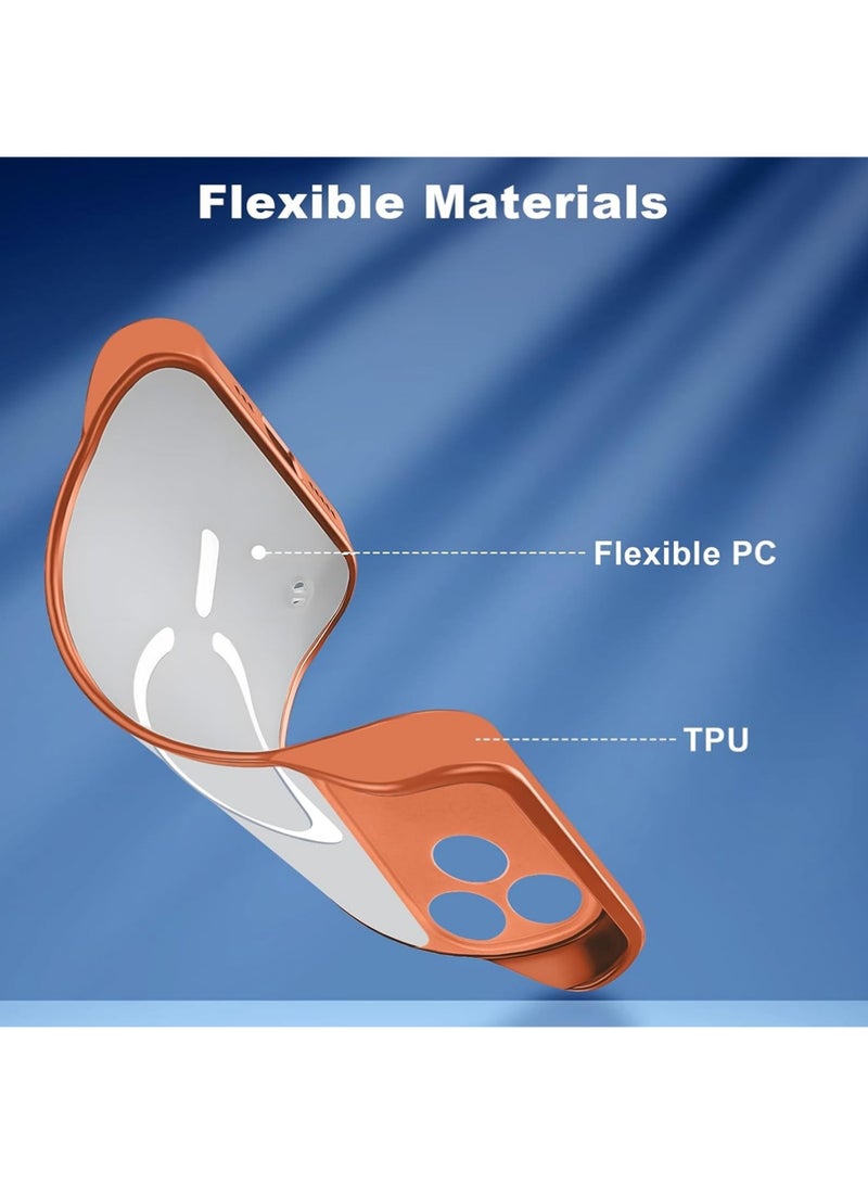 X-level Case Cover for iPhone 17 Pro Compatible with MagSafe, Clear Matte Ultra-Thin Bumper Frameless Borderless Design with Finger Loop Full Camera Protection for Women Men, Orange - Image 3