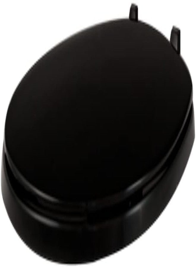 Centoco Black Round Toilet Seat, Residential, Top Mount Plastic Hinge, Closed Front with Cover, Plastic, DSAMAZ2-407 - Image 3