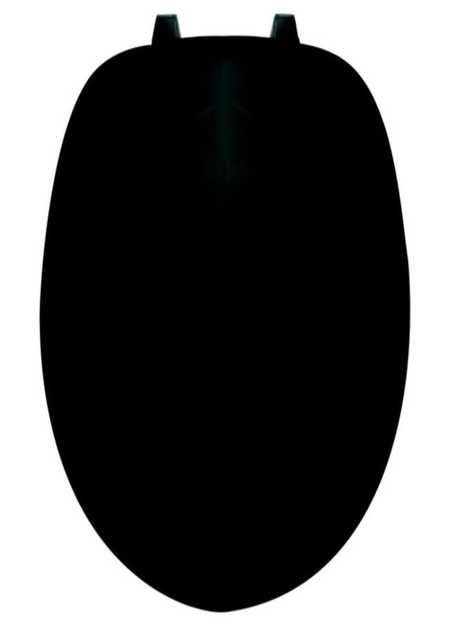 Centoco Black Round Toilet Seat, Residential, Top Mount Plastic Hinge, Closed Front with Cover, Plastic, DSAMAZ2-407 - Image 1