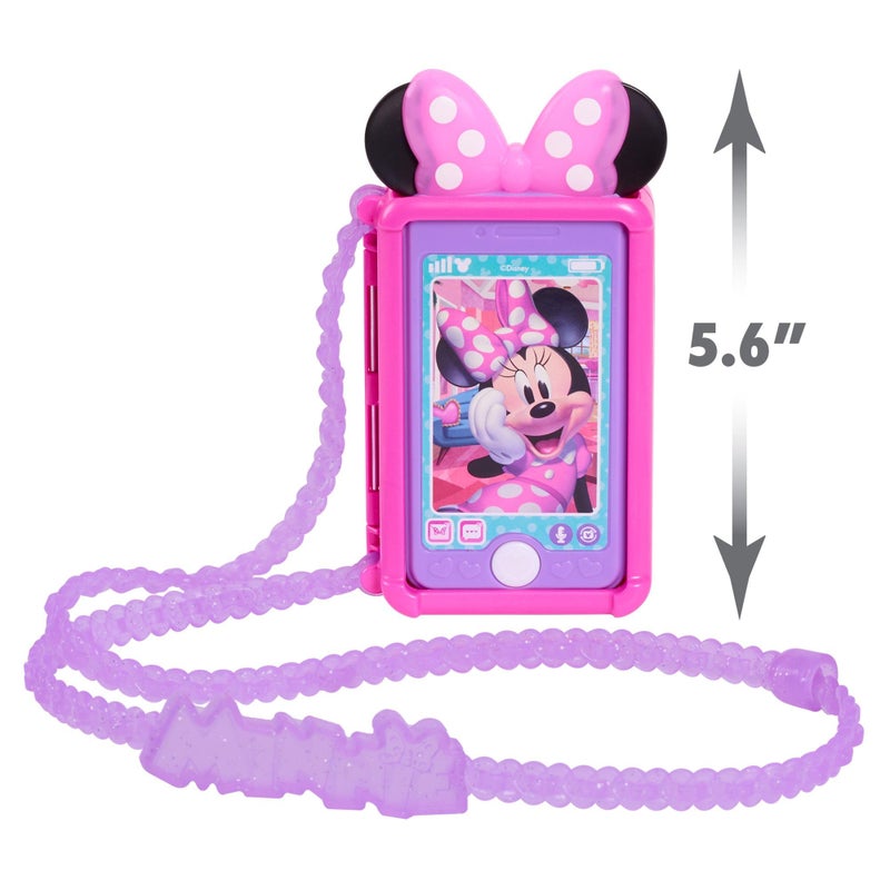 Minnie Disney Junior Minnie Mouse Chat with Me Pretend Play Cell Phone Set, Lights and Sounds, Kids Toys for Ages 3 Up by Just Play - Image 5
