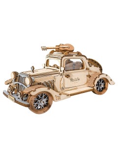 Robotime ROLIFE Vintage Car TG504, Assembly Brain Teaser 3D Wooden Puzzle DIY Build Model Crafts Kits, Unique Home Decor Birthday Gifts for Teens or Adults  - Image 1