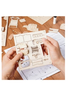 Robotime ROLIFE Vintage Car TG504, Assembly Brain Teaser 3D Wooden Puzzle DIY Build Model Crafts Kits, Unique Home Decor Birthday Gifts for Teens or Adults  - Image 3