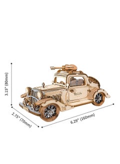 Robotime ROLIFE Vintage Car TG504, Assembly Brain Teaser 3D Wooden Puzzle DIY Build Model Crafts Kits, Unique Home Decor Birthday Gifts for Teens or Adults  - Image 2