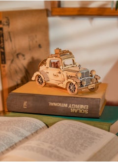Robotime ROLIFE Vintage Car TG504, Assembly Brain Teaser 3D Wooden Puzzle DIY Build Model Crafts Kits, Unique Home Decor Birthday Gifts for Teens or Adults  - Image 5