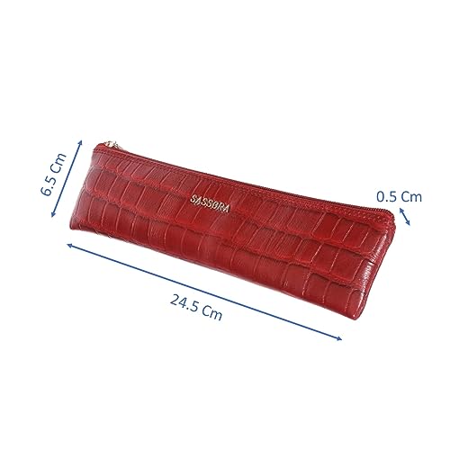 Sassora Genuine Leather Pen, Pencil and Stationery Case - Image 5