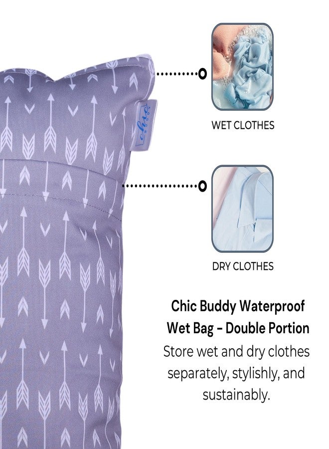 Chic Buddy Waterproof Wet Bag, Washable, Reusable for Travel, Beach, Pool, Stroller, Diapers, Dirty Gym Clothes, Wet Swimsuits, Toiletries (Chevron, Wet Bag/Dry Bag) - Image 3