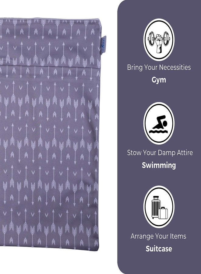 Chic Buddy Waterproof Wet Bag, Washable, Reusable for Travel, Beach, Pool, Stroller, Diapers, Dirty Gym Clothes, Wet Swimsuits, Toiletries (Chevron, Wet Bag/Dry Bag) - Image 4