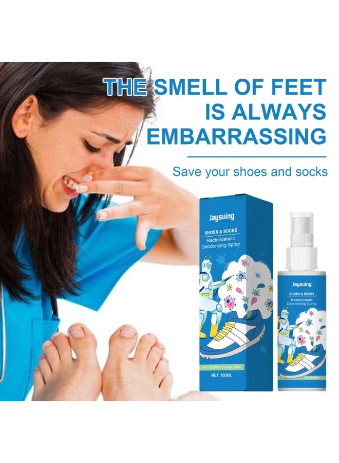Shoes & Socks Bacteriostatic Deodorizing Spray 100ml, Shoe Odor Eliminator Spray, Antibacterial Spray Shoe and Socks Freshener, Muti Purpose Foot Odor for Shoes Sneakers Boots Sandals - Image 5