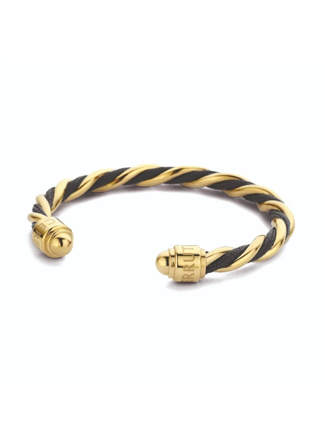CERRUTI 1881 Giulia twisted gold-plated two-tone cable cuff Bracelet